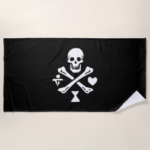 Pyrate Saga Jolly Roger beach towel