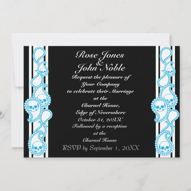 Pyre (Cyan) Wedding Invitation (Front)