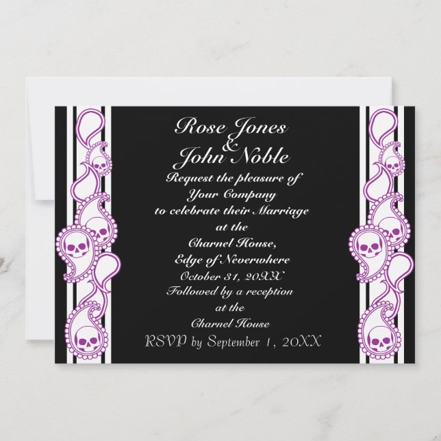 Pyre (Purple) Wedding Invitation (Front)