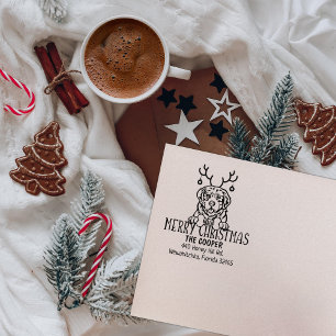Pyrenean Mountain Dog Christmas Return Address  Rubber Stamp