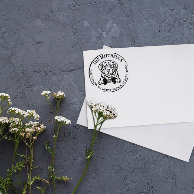 Pyrenean Mountain Dog Family Return Address  Rubber Stamp (Creator Uploaded)