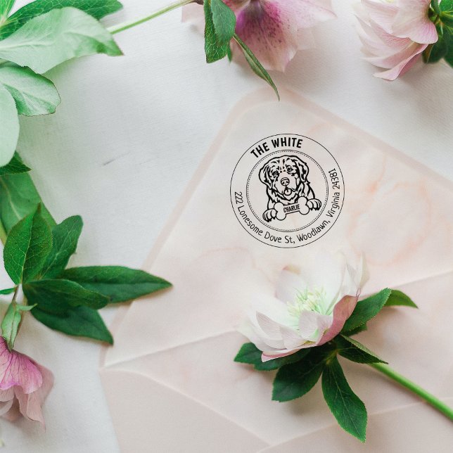 Pyrenean Mountain Dog Return Address  Rubber Stamp (Creator Uploaded)