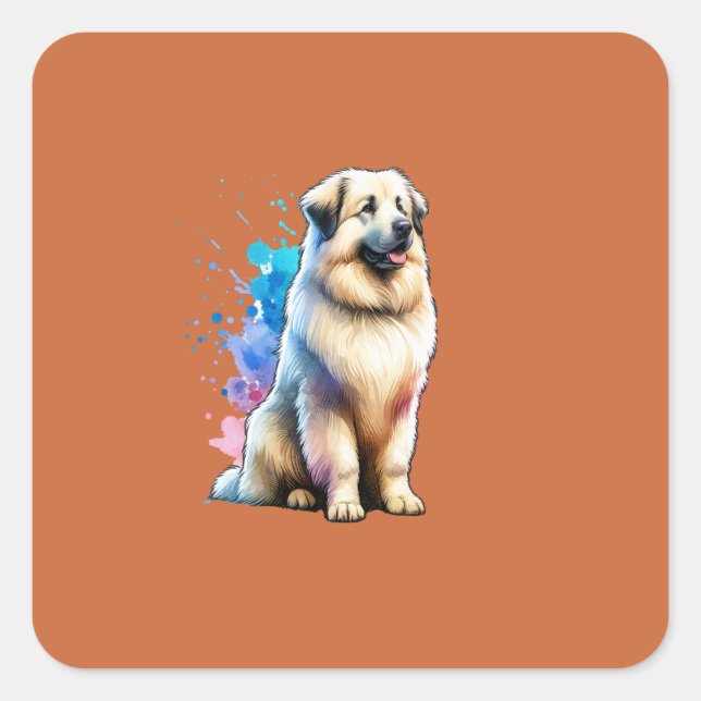 Pyrenean Shepherd Dog Square Sticker (Front)