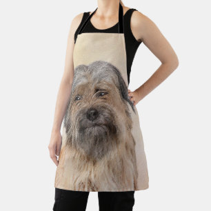 Pyrenean Shepherd Painting - Cute Original Dog Art Apron