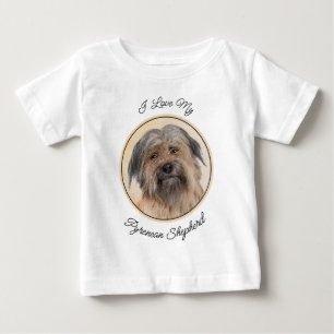 Pyrenean Shepherd Painting - Cute Original Dog Art Baby T-Shirt
