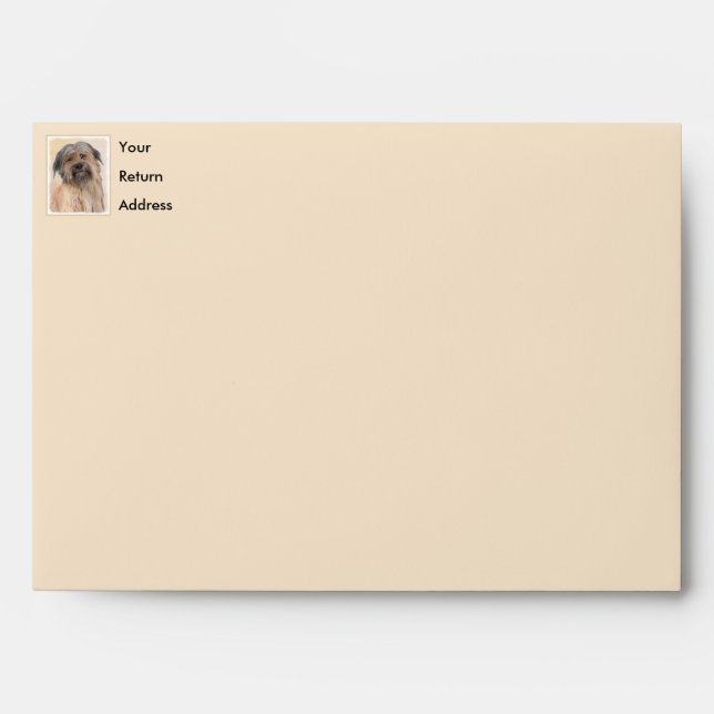Pyrenean Shepherd Painting - Cute Original Dog Art Envelope (Front)