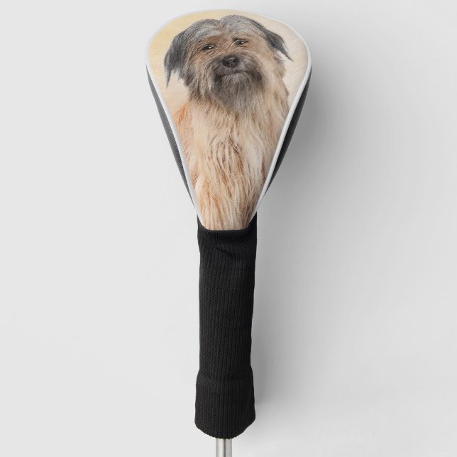 Pyrenean Shepherd Painting - Cute Original Dog Art Golf Head Cover (Front)