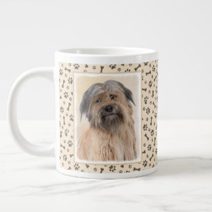 Pyrenean Shepherd Painting - Cute Original Dog Art Large Coffee Mug