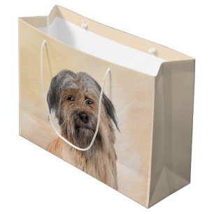Pyrenean Shepherd Painting - Cute Original Dog Art Large Gift Bag