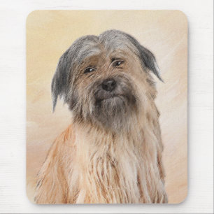 Pyrenean Shepherd Painting - Cute Original Dog Art Mouse Mat
