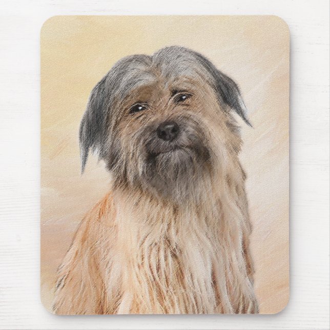 Pyrenean Shepherd Painting - Cute Original Dog Art Mouse Mat (Front)
