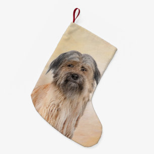 Pyrenean Shepherd Painting - Cute Original Dog Art Small Christmas Stocking