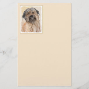 Pyrenean Shepherd Painting - Cute Original Dog Art Stationery