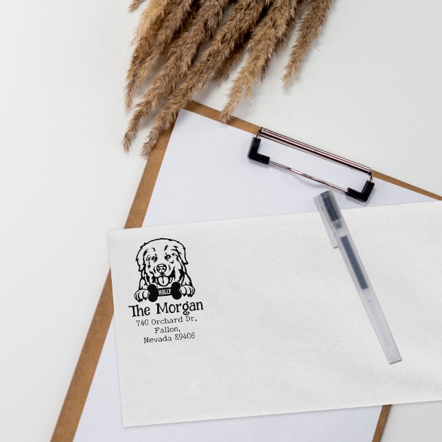 Pyrenees Dog, Return Address,  Rubber Stamp (Creator Uploaded)