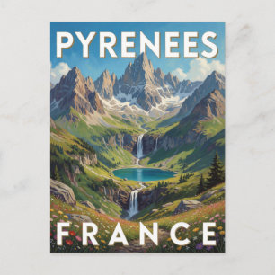Pyrenees France Alpine Valley Scenic Landscape Postcard