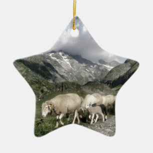 pyrenees landscape ceramic tree decoration
