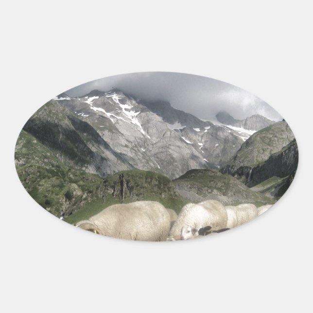 pyrenees landscape oval sticker (Front)