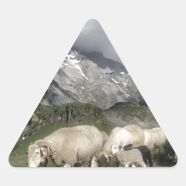 pyrenees landscape triangle sticker (Front)