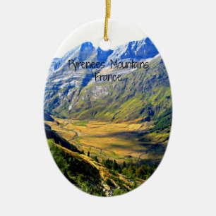 Pyrenees Mountains, France Ceramic Tree Decoration