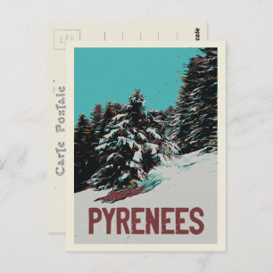Pyrenees National Park with snow, France Postcard