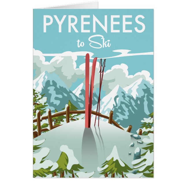Pyrenees To Ski travel print. (Front)