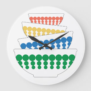 Pyrex bowl inspired Mid Century Wall Clock