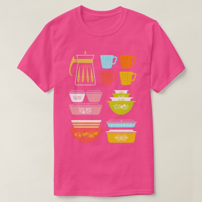 Pyrex Pretties - Vintage Glass Kitchenware  T-Shirt (Design Front)
