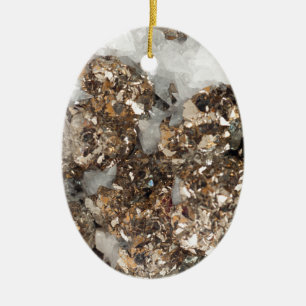 Pyrite and Quartz Ceramic Tree Decoration