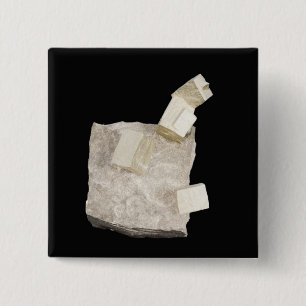 Pyrite Crystals in Shale 15 Cm Square Badge