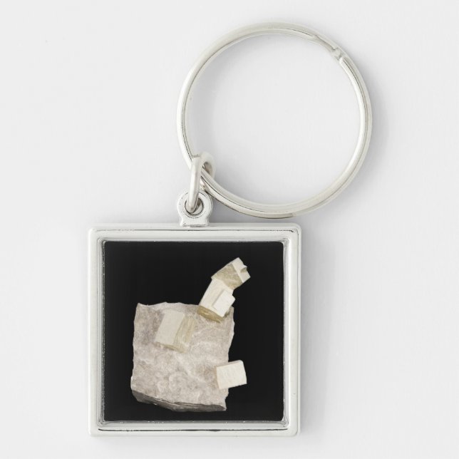 Pyrite Crystals in Shale Key Ring (Front)