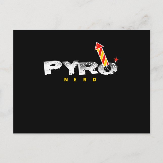 Pyro Nerd Firework Rocket Pyrotechnics Postcard (Front)