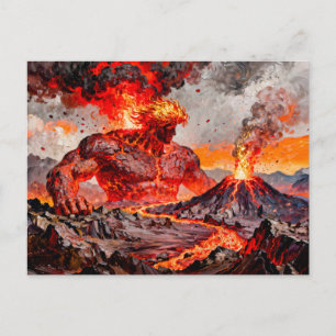 Pyrokles Titan of Lava and Volcanic Fire from Gree Postcard