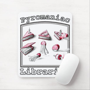 Pyromaniac Librarian Igniting Book Ideas Mouse Mat