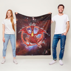 Pyrope Cosmic Dragon Fleece Blanket