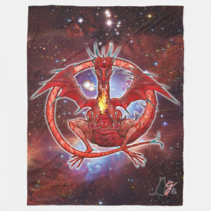 Pyrope Cosmic Dragon Fleece Blanket