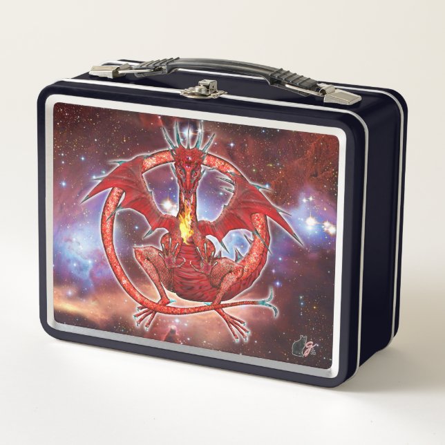 Pyrope Cosmic Dragon  Metal Lunch Box (Front)