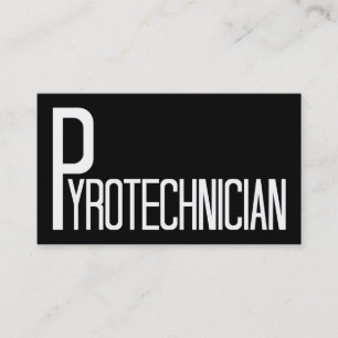 Pyrotechnician Black and White Business Card