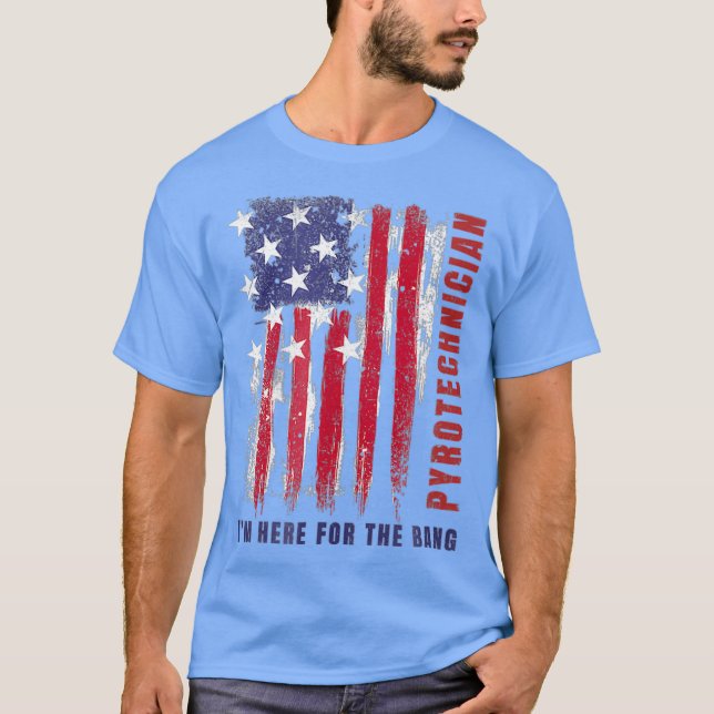 Pyrotechnician  Pyrotechnics  Fireworks Flag T-Shirt (Front)