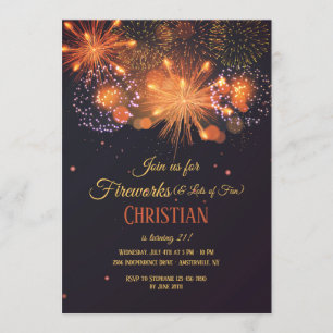 Pyrotechnics Birthday Party Invitation