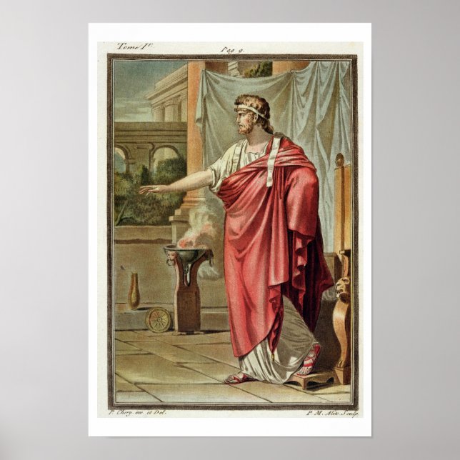 Pyrrhus, costume for 'Andromache' by Jean Racine, Poster (Front)