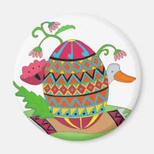 Pysanka and Duck Ukrainian Folk Art Magnet