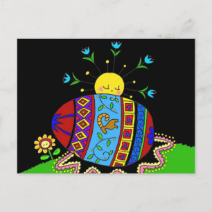 Pysanka and the Sun Ukrainian Folk Art Postcard