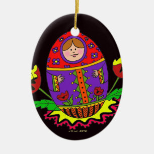 Pysanka Christmas Ceramic Tree Decoration