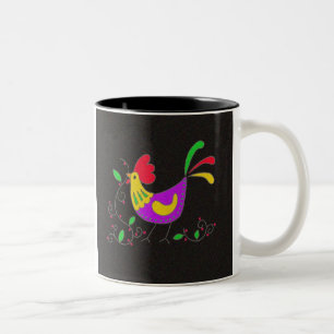 Pysanka Symbol: Rooster Two-Tone Coffee Mug