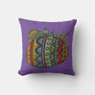 Pysanka Ukrainian Easter Egg City Folk Art Cushion