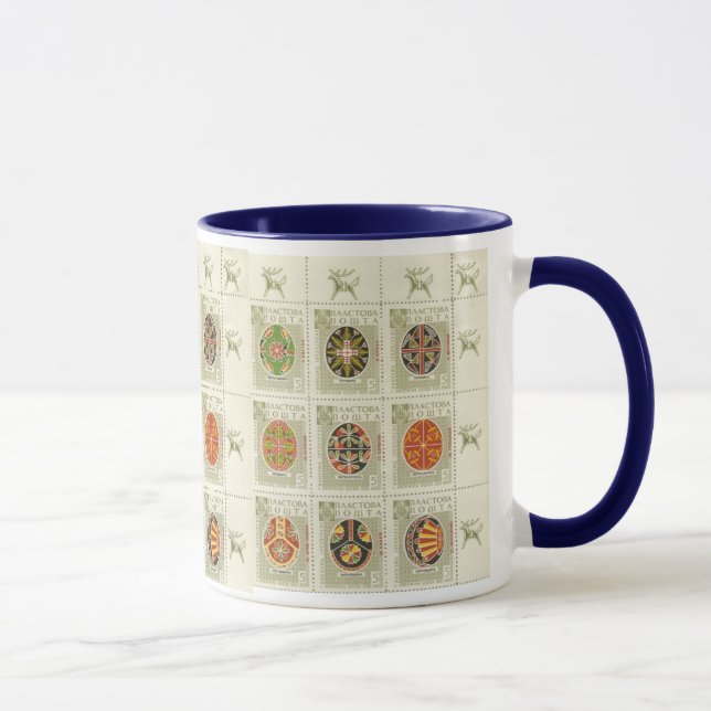 Pysanka Ukrainian Easter Eggs9 Two Tone Mug (Right)