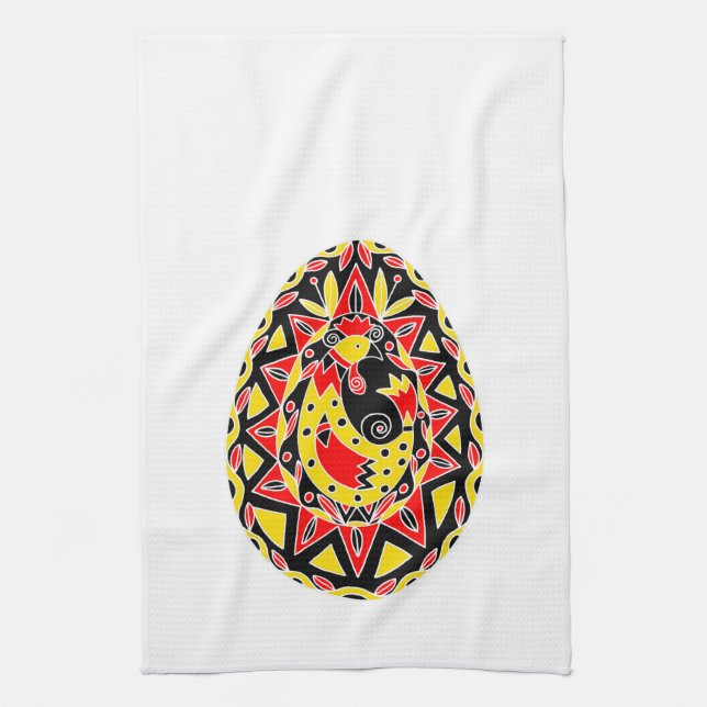 Pysanki Easter Eggs Tea Towel (Vertical)