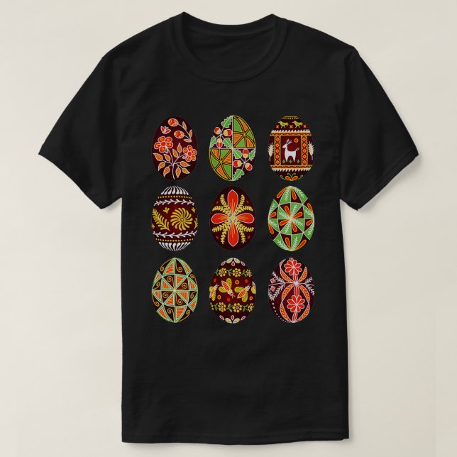 Pysanky Easter Egg Happy Easter Day Egg Hunting  T-Shirt (Design Front)