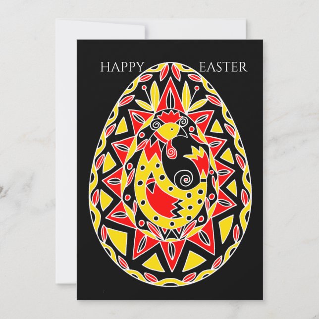Pysanky Easter Eggs Holiday Card (Front)