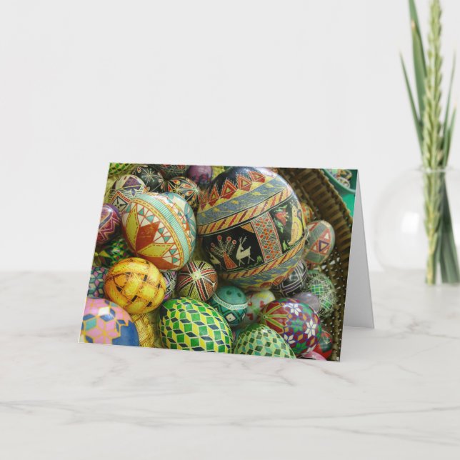 Pysanky Easter Eggs Holiday Card (Front)